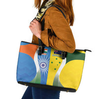 India Vs Australia Cricket Leather Tote Bag Final Matchup - Wonder Print Shop