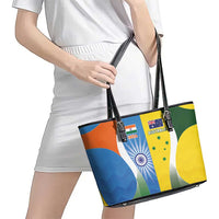 India Vs Australia Cricket Leather Tote Bag Final Matchup - Wonder Print Shop
