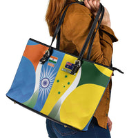 India Vs Australia Cricket Leather Tote Bag Final Matchup - Wonder Print Shop