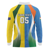 Custom India Vs Australia Cricket Long Sleeve Polo Shirt Final Matchup - Wonder Print Shop