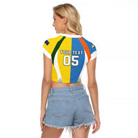 Custom India Vs Australia Cricket Raglan Cropped T Shirt Final Matchup - Wonder Print Shop