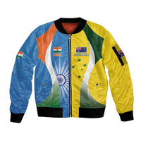 Custom India Vs Australia Cricket Sleeve Zip Bomber Jacket Final Matchup - Wonder Print Shop