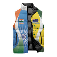 Custom India Vs Australia Cricket Sleeveless Puffer Jacket Final Matchup - Wonder Print Shop