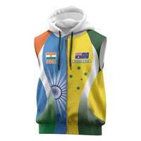 Custom India Vs Australia Cricket Sleeveless Zip Hoodie Final Matchup - Wonder Print Shop