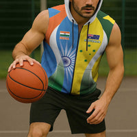 Custom India Vs Australia Cricket Sleeveless Zip Hoodie Final Matchup - Wonder Print Shop