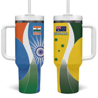 India Vs Australia Cricket Tumbler With Handle Final Matchup - Wonder Print Shop