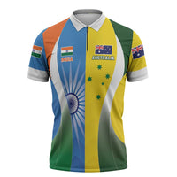 Custom India Vs Australia Cricket Zipper Polo Shirt Final Matchup - Wonder Print Shop