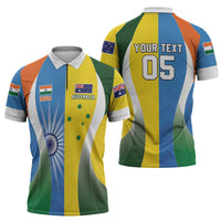 Custom India Vs Australia Cricket Zipper Polo Shirt Final Matchup - Wonder Print Shop