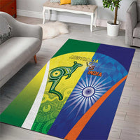 Australia And India Cricket Area Rug Ashoka Chakra With Aboriginal - Wonder Print Shop