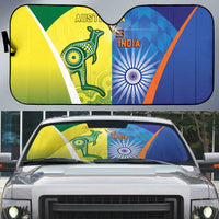 Australia And India Cricket Auto Sun Shade Ashoka Chakra With Aboriginal - Wonder Print Shop