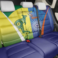 Australia And India Cricket Back Car Seat Cover Ashoka Chakra With Aboriginal - Wonder Print Shop