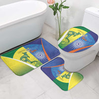 Australia And India Cricket Bathroom Set Ashoka Chakra With Aboriginal - Wonder Print Shop