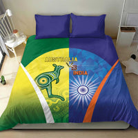Australia And India Cricket Bedding Set Ashoka Chakra With Aboriginal - Wonder Print Shop