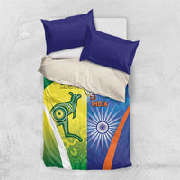 Australia And India Cricket Bedding Set Ashoka Chakra With Aboriginal - Wonder Print Shop
