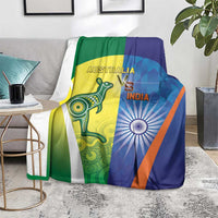 Australia And India Cricket Blanket Ashoka Chakra With Aboriginal - Wonder Print Shop