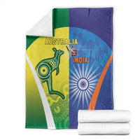 Australia And India Cricket Blanket Ashoka Chakra With Aboriginal - Wonder Print Shop