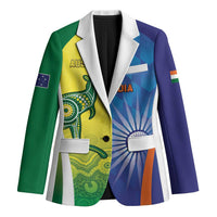 Custom Australia And India Cricket Blazer Ashoka Chakra With Aboriginal - Wonder Print Shop