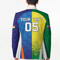 Custom Australia And India Cricket Blazer Ashoka Chakra With Aboriginal - Wonder Print Shop