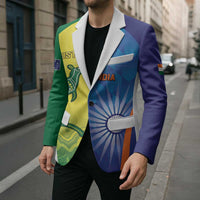 Custom Australia And India Cricket Blazer Ashoka Chakra With Aboriginal - Wonder Print Shop