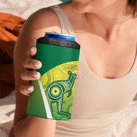 Australia And India Cricket 4 in 1 Can Cooler Tumbler Ashoka Chakra With Aboriginal - Wonder Print Shop