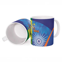 Australia And India Cricket Ceramic Mug Ashoka Chakra With Aboriginal - Wonder Print Shop