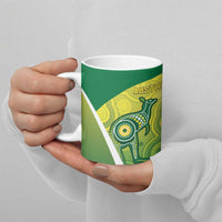 Australia And India Cricket Ceramic Mug Ashoka Chakra With Aboriginal - Wonder Print Shop