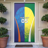 Custom Australia And India Cricket Door Cover Ashoka Chakra With Aboriginal - Wonder Print Shop
