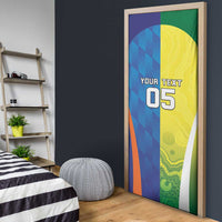 Custom Australia And India Cricket Door Cover Ashoka Chakra With Aboriginal - Wonder Print Shop