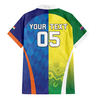 Custom Australia And India Cricket Family Matching Mermaid Dress and Hawaiian Shirt Ashoka Chakra With Aboriginal - Wonder Print Shop