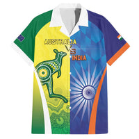 Custom Australia And India Cricket Family Matching Summer Maxi Dress and Hawaiian Shirt Ashoka Chakra With Aboriginal - Wonder Print Shop