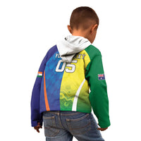 Custom Australia And India Cricket Kid Hoodie Ashoka Chakra With Aboriginal - Wonder Print Shop