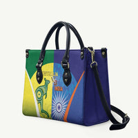 Australia And India Cricket Leather Bag Ashoka Chakra With Aboriginal - Wonder Print Shop
