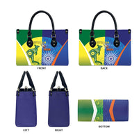 Australia And India Cricket Leather Bag Ashoka Chakra With Aboriginal - Wonder Print Shop