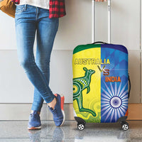 Australia And India Cricket Luggage Cover Ashoka Chakra With Aboriginal - Wonder Print Shop
