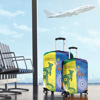 Australia And India Cricket Luggage Cover Ashoka Chakra With Aboriginal - Wonder Print Shop