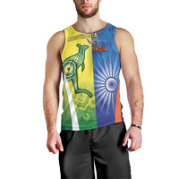 Custom Australia And India Cricket Men Tank Top Ashoka Chakra With Aboriginal - Wonder Print Shop