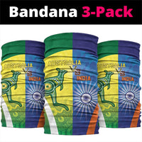 Australia And India Cricket Neck Gaiter Ashoka Chakra With Aboriginal - Wonder Print Shop