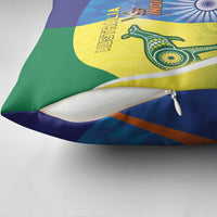 Australia And India Cricket Pillow Cover Ashoka Chakra With Aboriginal - Wonder Print Shop