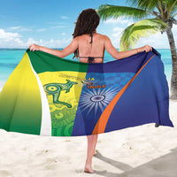 Australia And India Cricket Sarong Ashoka Chakra With Aboriginal - Wonder Print Shop