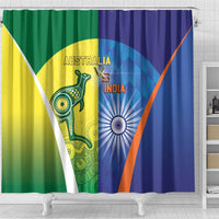 Australia And India Cricket Shower Curtain Ashoka Chakra With Aboriginal - Wonder Print Shop