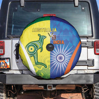 Australia And India Cricket Spare Tire Cover Ashoka Chakra With Aboriginal - Wonder Print Shop