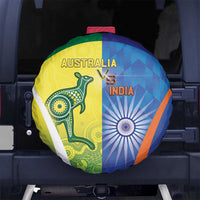 Australia And India Cricket Spare Tire Cover Ashoka Chakra With Aboriginal - Wonder Print Shop