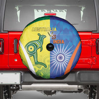 Australia And India Cricket Spare Tire Cover Ashoka Chakra With Aboriginal - Wonder Print Shop