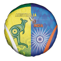Australia And India Cricket Spare Tire Cover Ashoka Chakra With Aboriginal - Wonder Print Shop