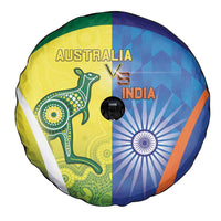 Australia And India Cricket Spare Tire Cover Ashoka Chakra With Aboriginal - Wonder Print Shop