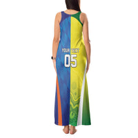 Custom Australia And India Cricket Tank Maxi Dress Ashoka Chakra With Aboriginal - Wonder Print Shop