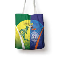 Australia And India Cricket Tote Bag Ashoka Chakra With Aboriginal - Wonder Print Shop