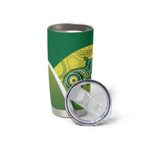Australia And India Cricket Tumbler Cup Ashoka Chakra With Aboriginal - Wonder Print Shop