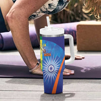 Australia And India Cricket Tumbler With Handle Ashoka Chakra With Aboriginal - Wonder Print Shop