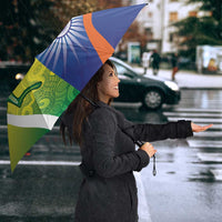 Australia And India Cricket Umbrella Ashoka Chakra With Aboriginal - Wonder Print Shop